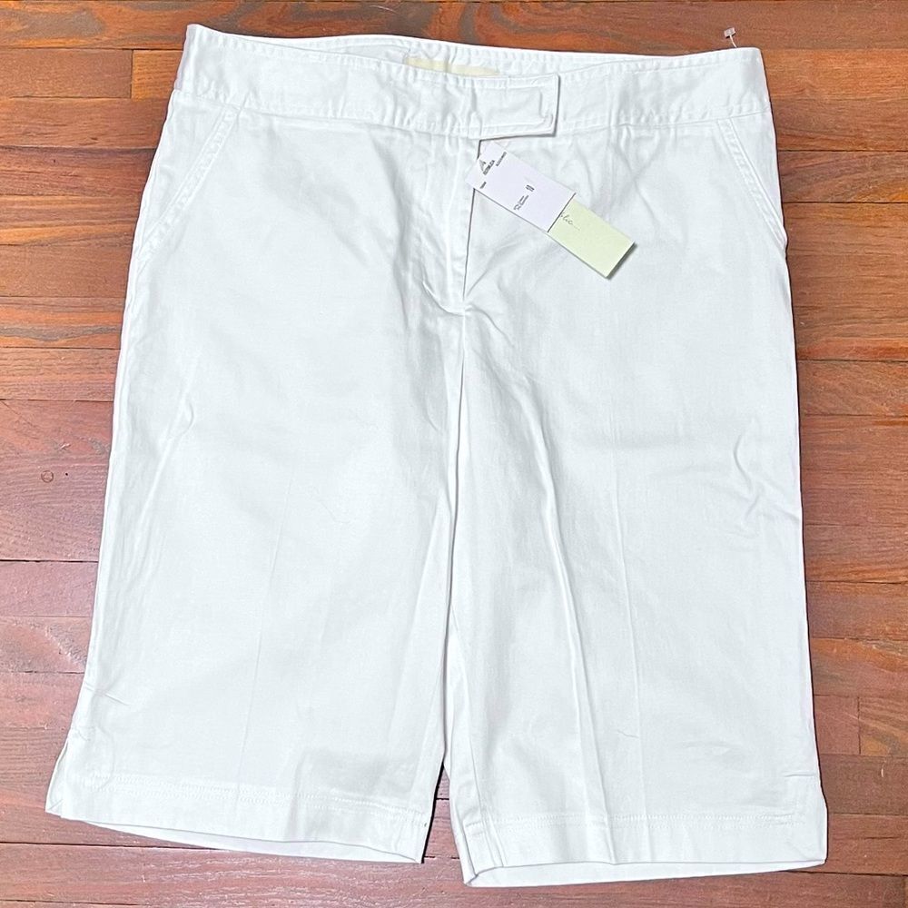 For The Republic size 10 white relaxed fit bermuda shorts